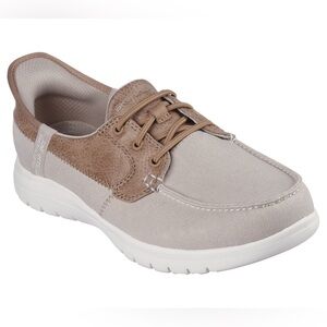 Skechers women’s slip ins on the go flex palmilla color taupe